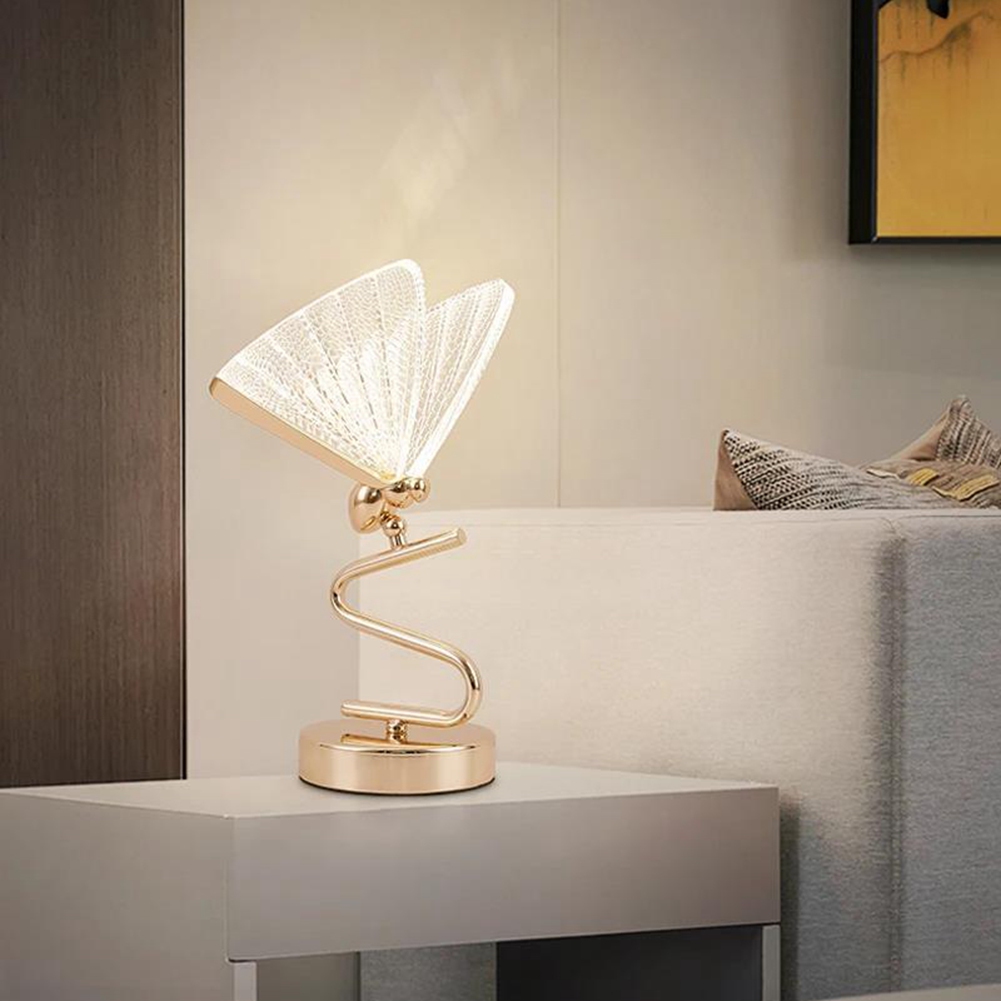 Lighting Decor Bedroom - 【新商品】蝶の装飾が施された6W LEDデスクランプ。リビングや寝室に最適なモダンなフロアランプ。EUプラグ、白色光。