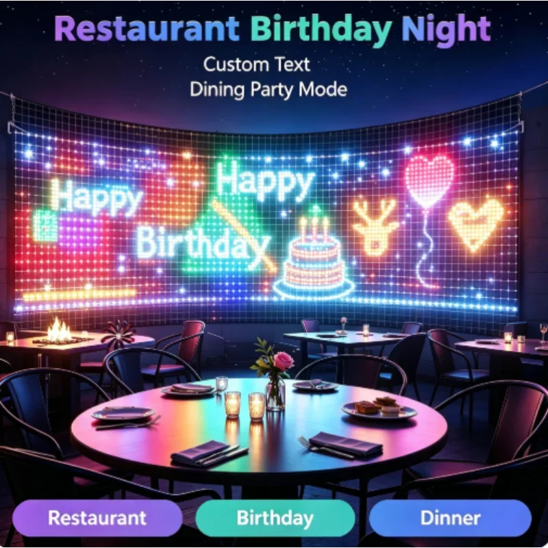 RGBIC LED屋外ネットライト、クリスマス用、柔軟なマト - Lighting Christmas Decor のレビューと価格