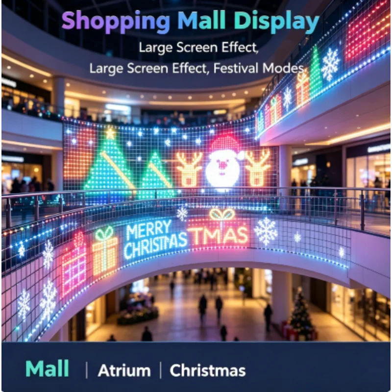 RGBIC LED屋外ネットライト、クリスマス用、柔軟なマト - Lighting Christmas Decor のレビューと価格