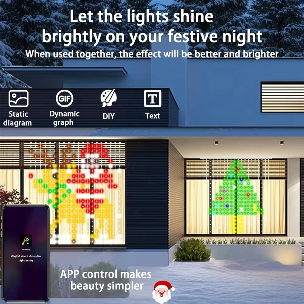 スマートLEDカーテンライト、RGBアプリ制御、音楽連動、D - Lighting Christmas Decor のレビューと価格