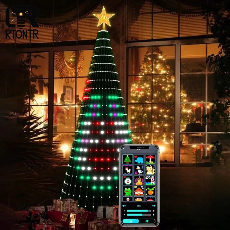 スマートRGBクリスマスツリートッパーライト、Bluetoo - Lighting Christmas Decor のレビューと価格