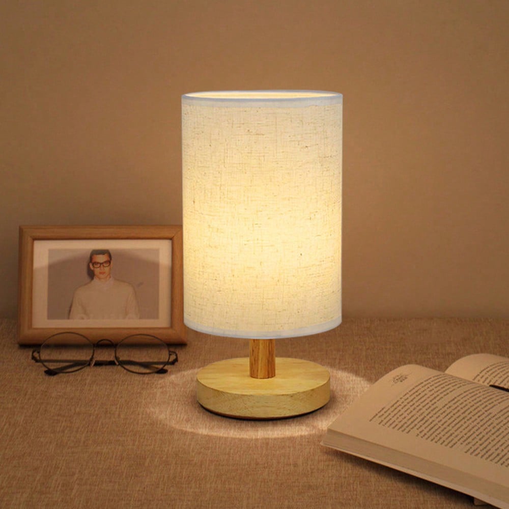 モダンな北欧風の木製と布製の装飾テーブルランプ。寝室のベッド - Lighting Decor Bedroom のレビューと価格