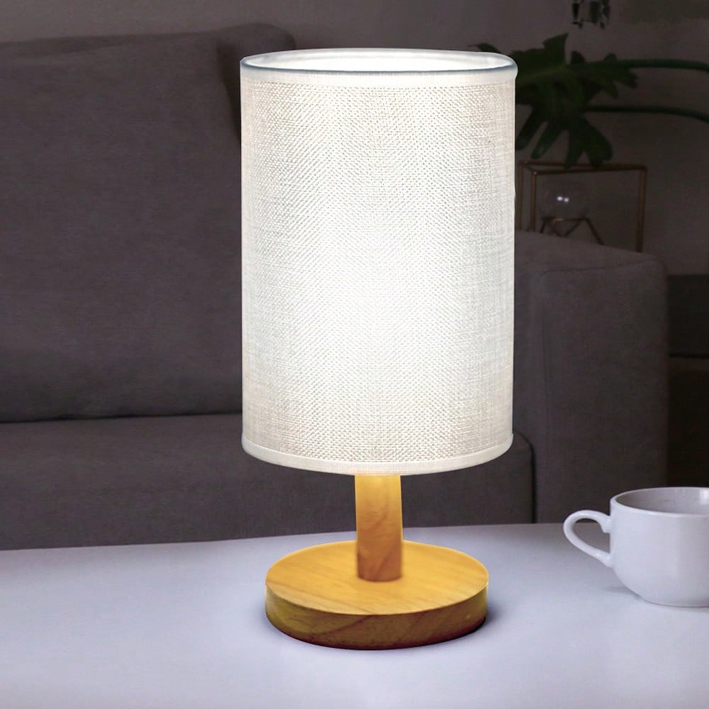 モダンな北欧風の木製と布製の装飾テーブルランプ。寝室のベッド - Lighting Decor Bedroom のレビューと価格