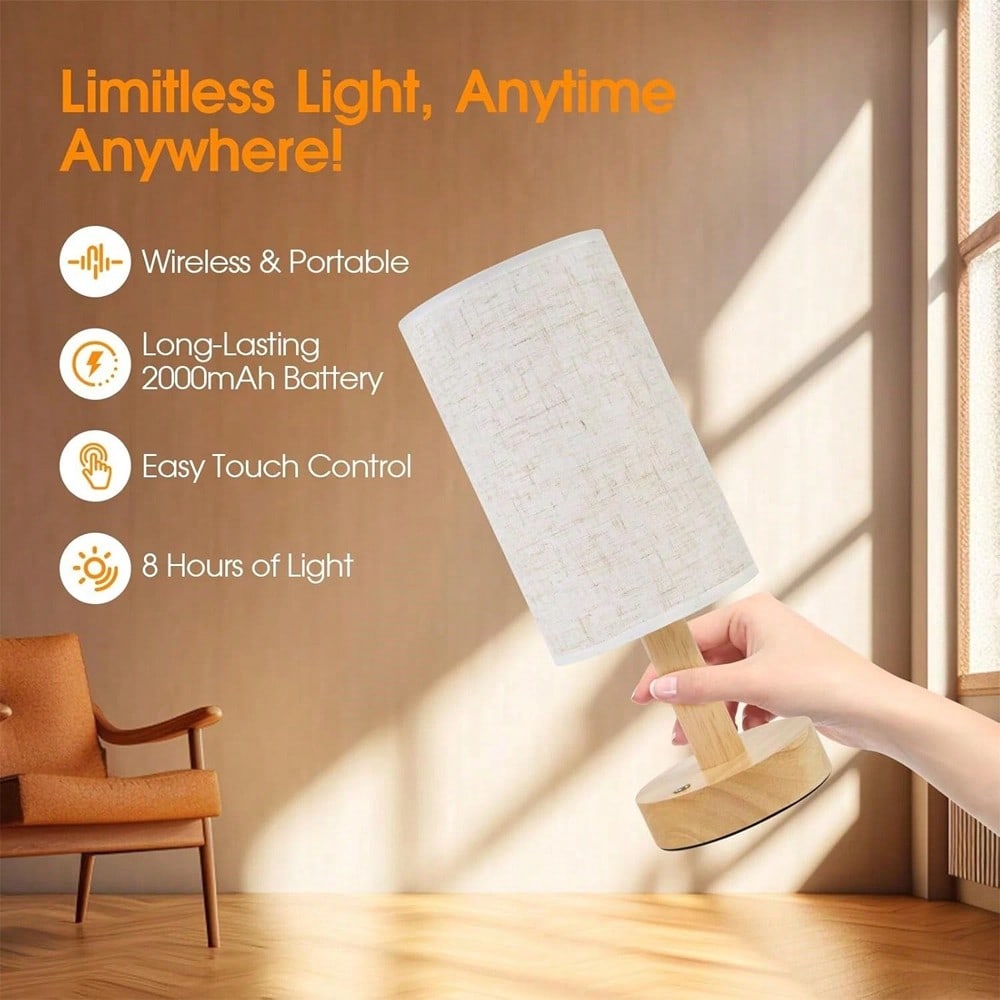 モダンな北欧風の木製と布製の装飾テーブルランプ。寝室のベッド - Lighting Decor Bedroom のレビューと価格