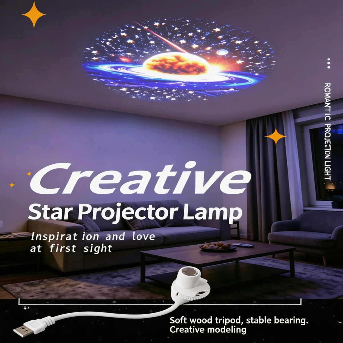 15種類のパターンが楽しめる、星空投影ライト。USB接続、3 - Lighting Mcqueen Bedroom Decor のレビューと価格