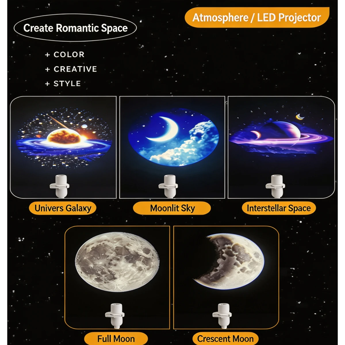15種類のパターンが楽しめる、星空投影ライト。USB接続、3 - Lighting Mcqueen Bedroom Decor のレビューと価格