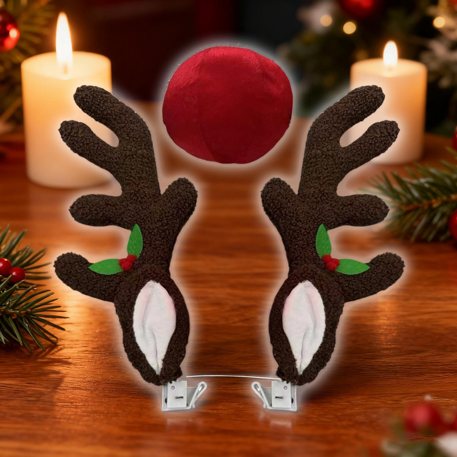車のトナカイの角ライトアップトナカイの角と鼻クリスマス車の外 - Up Lighting Decor のレビューと価格