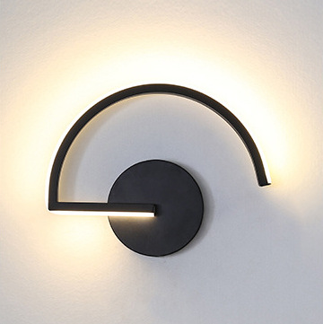 モダンな北欧LEDウォールランプ、ミニマリストブラック幾何学 - Lighting Decor Bedroom のレビューと価格