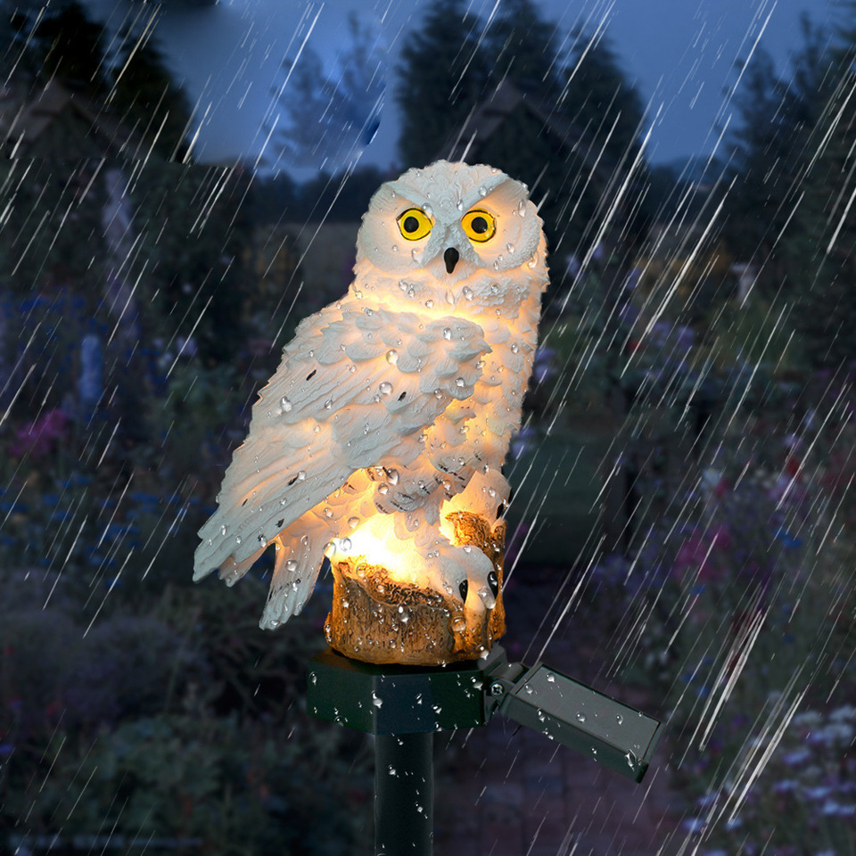 ソーラーフクロウ像ガーデンライトLED防水屋外装飾、庭やパテ - Lighting Decoration Ideas のレビューと価格