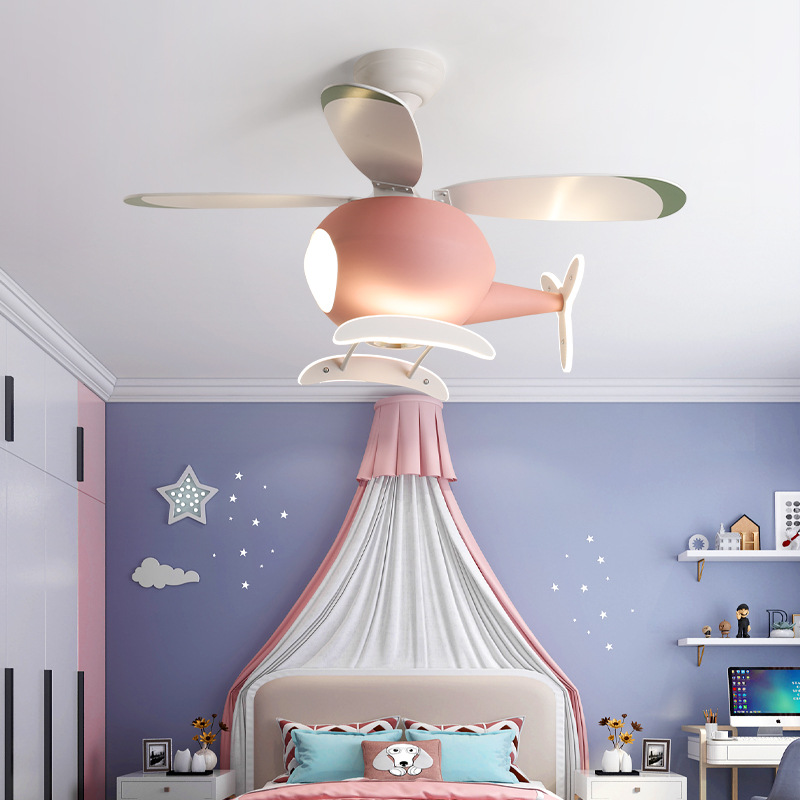 現代のクリエイティブ漫画飛行機ファンライトシンプルな装飾 L - Decor Lighting Lamps のレビューと価格