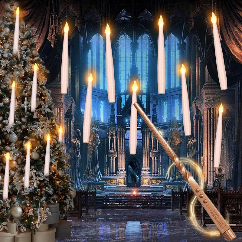 魔法のフローティングキャンドル（杖付き）、炎のないLEDハン - Lighting Decoration Ideas のレビューと価格