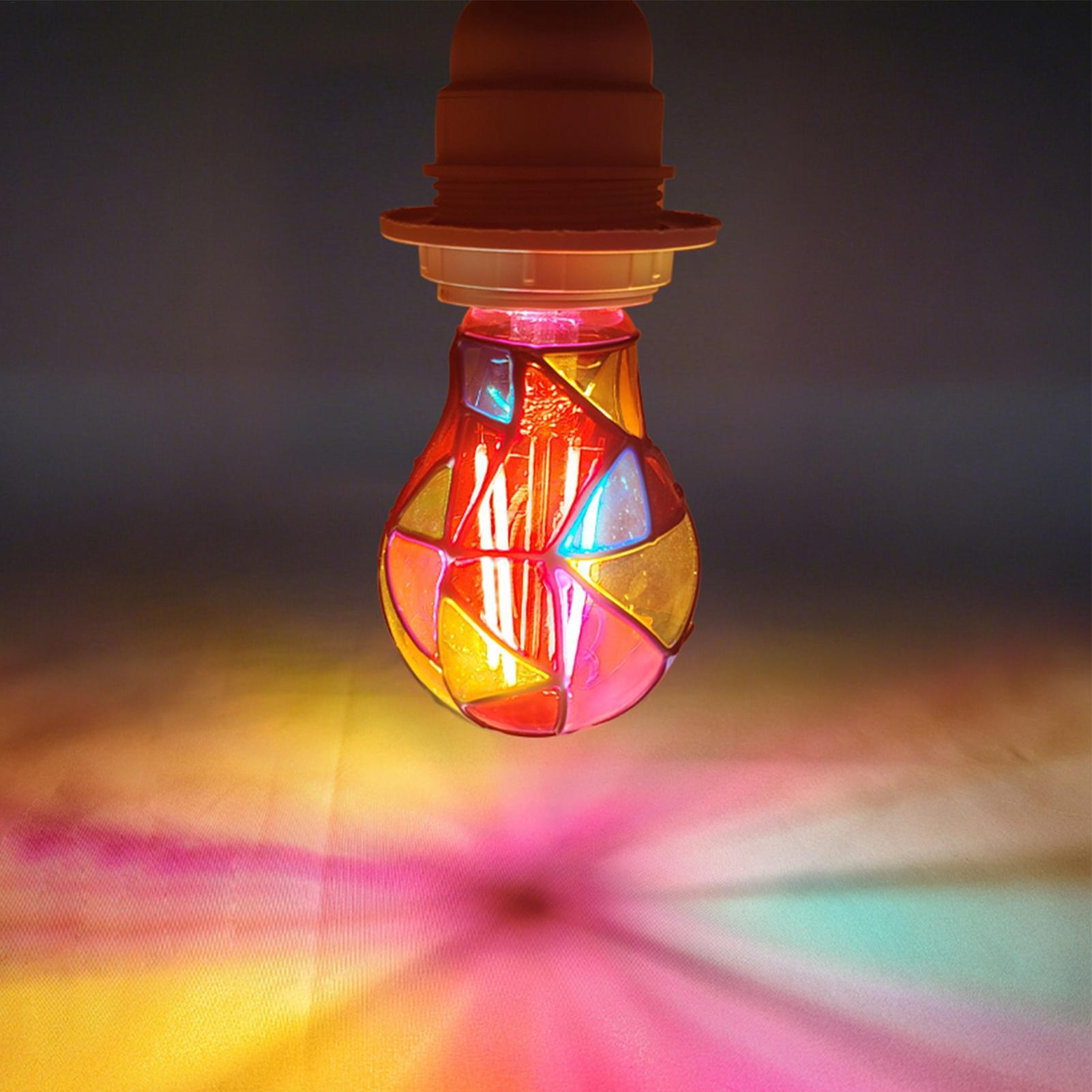 装飾用電球 E27口金 A60 6W 手描きモザイク模様 ク - Lighting Christmas Decor のレビューと価格
