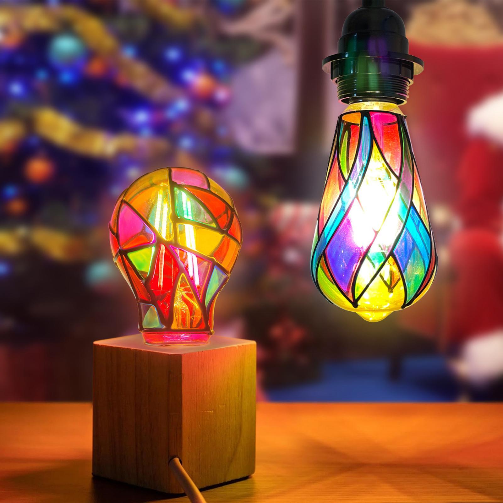 装飾用電球 E27口金 A60 6W 手描きモザイク模様 ク - Lighting Christmas Decor のレビューと価格