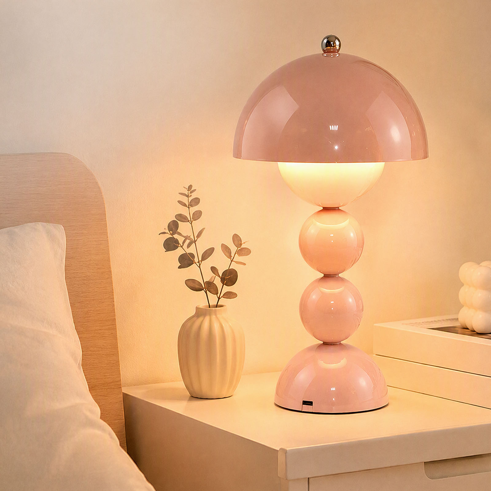 ヴィンテージ風のきのこ型テーブルランプ。USB接続で、3段階 - Lighting Decor Bedroom のレビューと価格