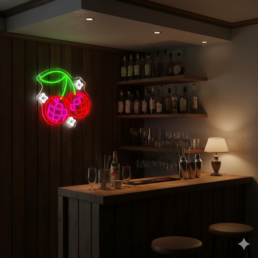 ディスコボール型のチェリーLEDネオンサイン。USB電源で、 - Lighting Christmas Decor のレビューと価格